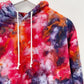 L | Ice Dye Red Galaxy Hand Dyed Pullover Hoodie