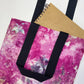 Pink Ice Dye Handmade Tote Bag | Re-useable Cotton Ice Tie Dye Bag