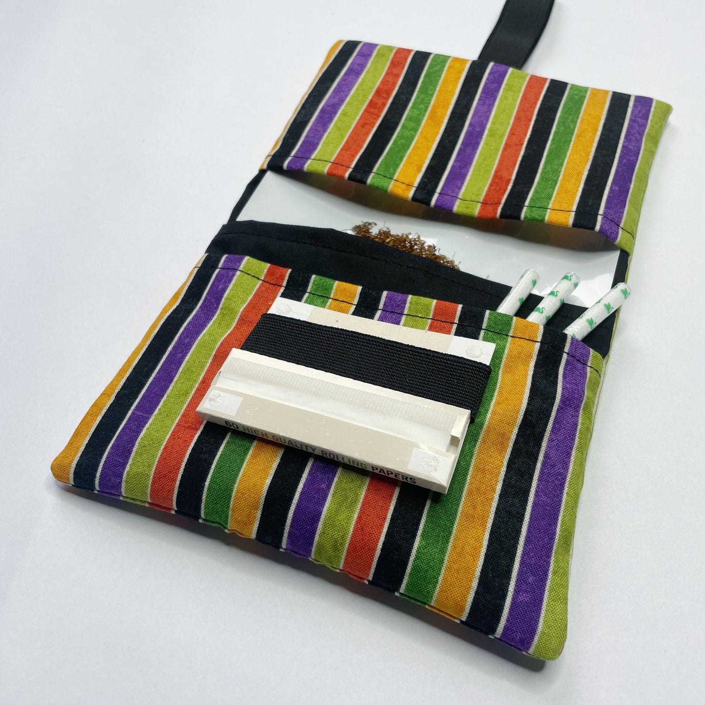 Handmade Tobacco Pouch | Multicolour Stripe Rolling Tobacco Cover Storage