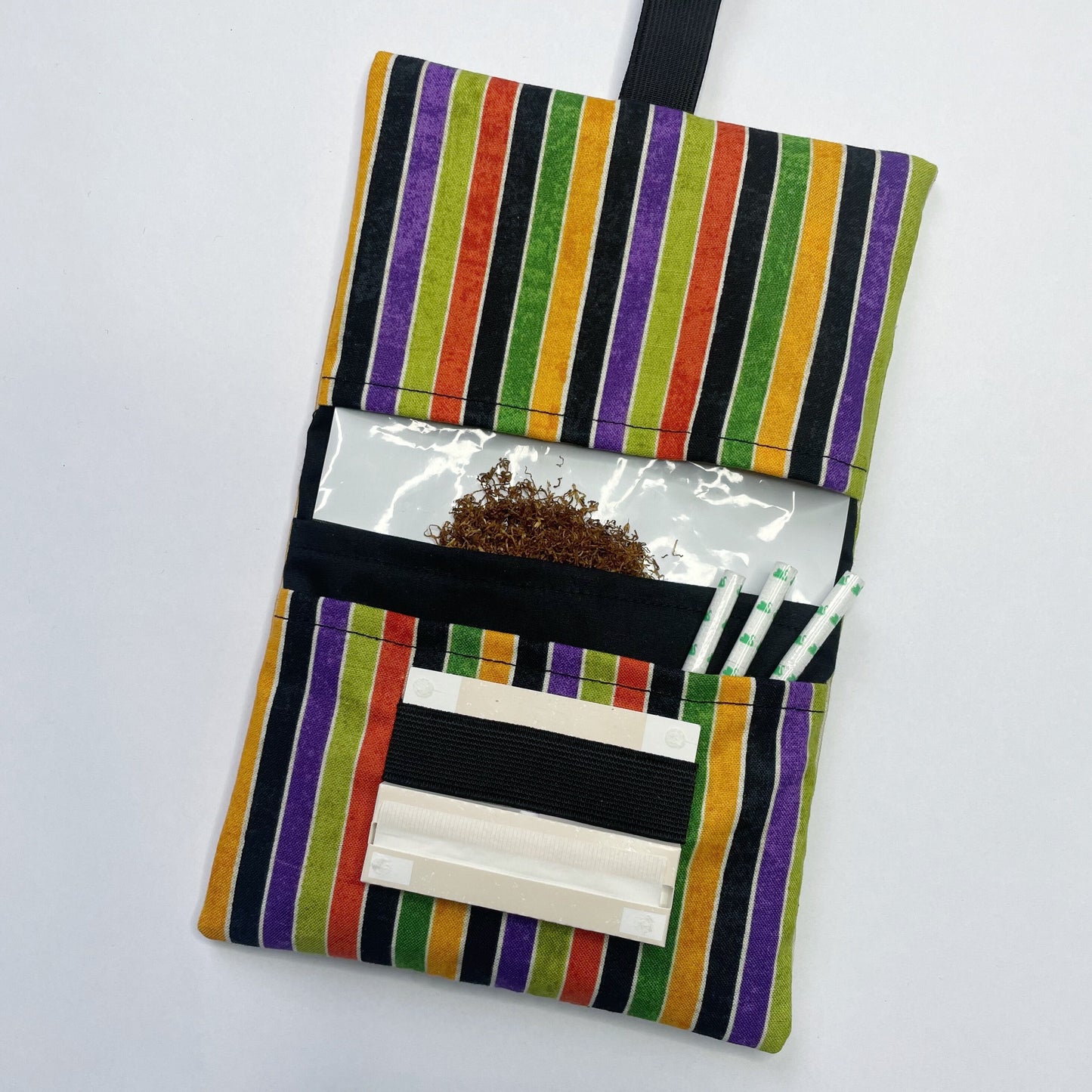 Handmade Tobacco Pouch | Multicolour Stripe Rolling Tobacco Cover Storage