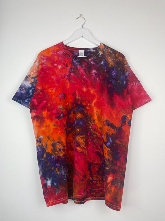 XL | Ice Dye Red Galaxy Hand Dyed Ice Tie Dye T-Shirt