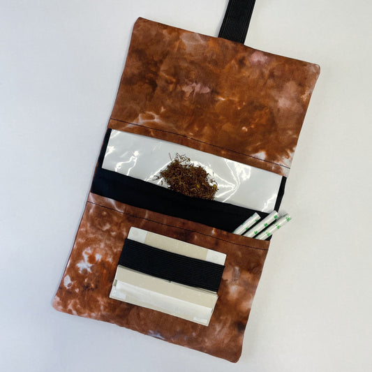 Handmade Brown Ice Dyed Tobacco Pouch