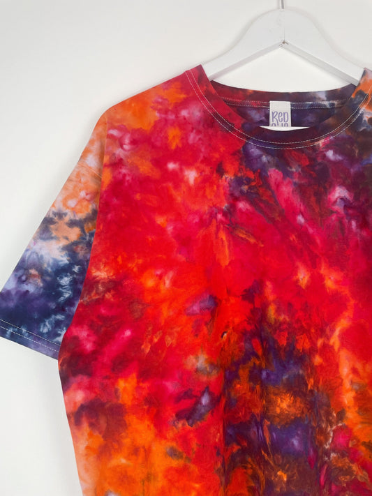 XL | Ice Dye Red Galaxy Hand Dyed Ice Tie Dye T-Shirt
