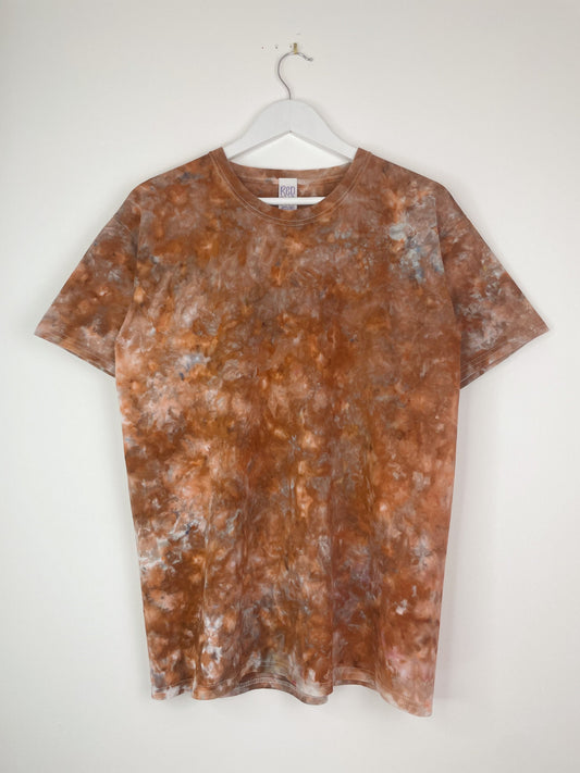 M | Ice Dye Brown Hand Dyed Ice Tie Dye T-Shirt